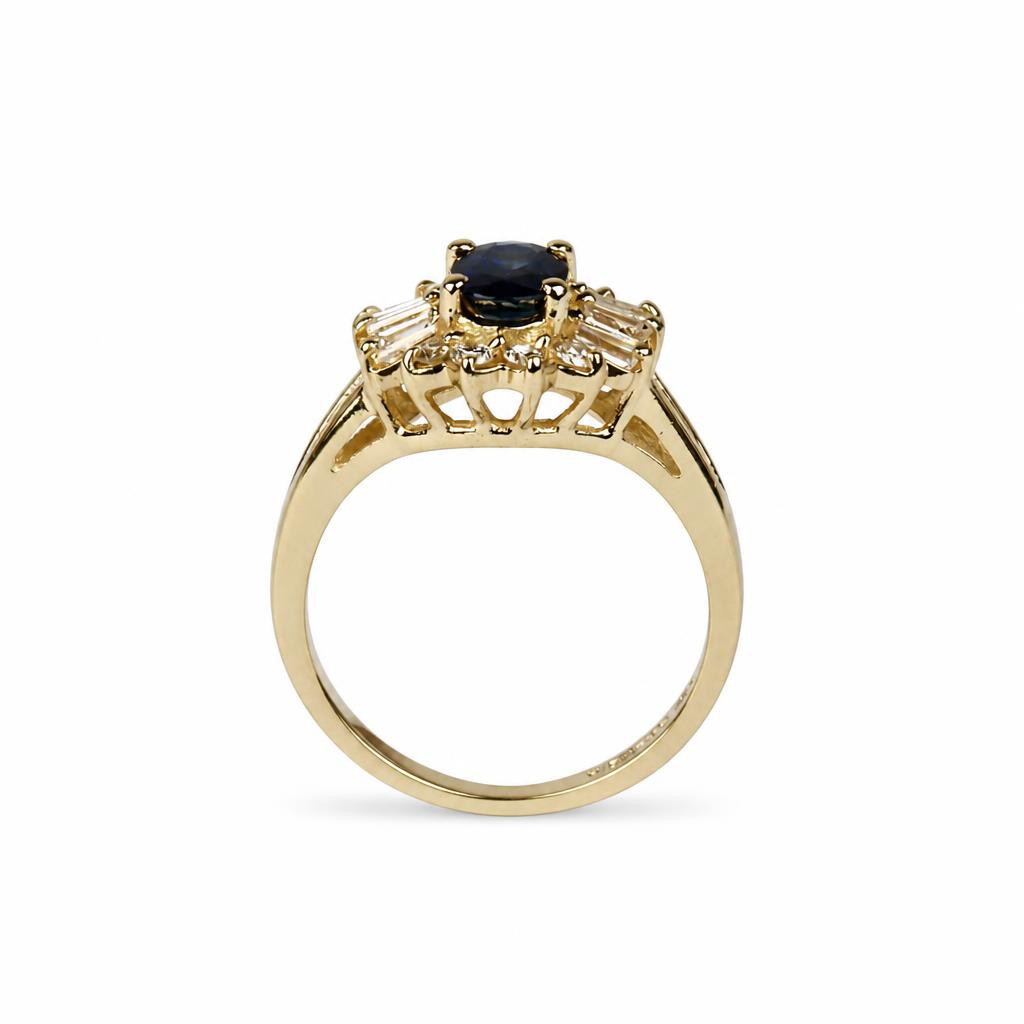 Gallery image of this Women’s 14k Yellow Gold Ring with 0.35ct TDW Sapphire and Diamond Size 6.75