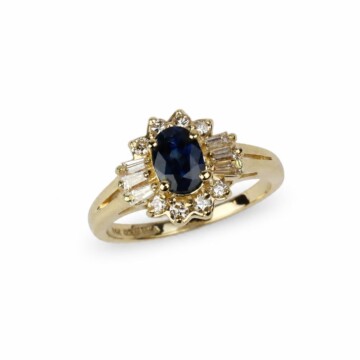 Featured image of this Women’s 14k Yellow Gold Ring with 0.35ct TDW Sapphire and Diamond Size 6.75