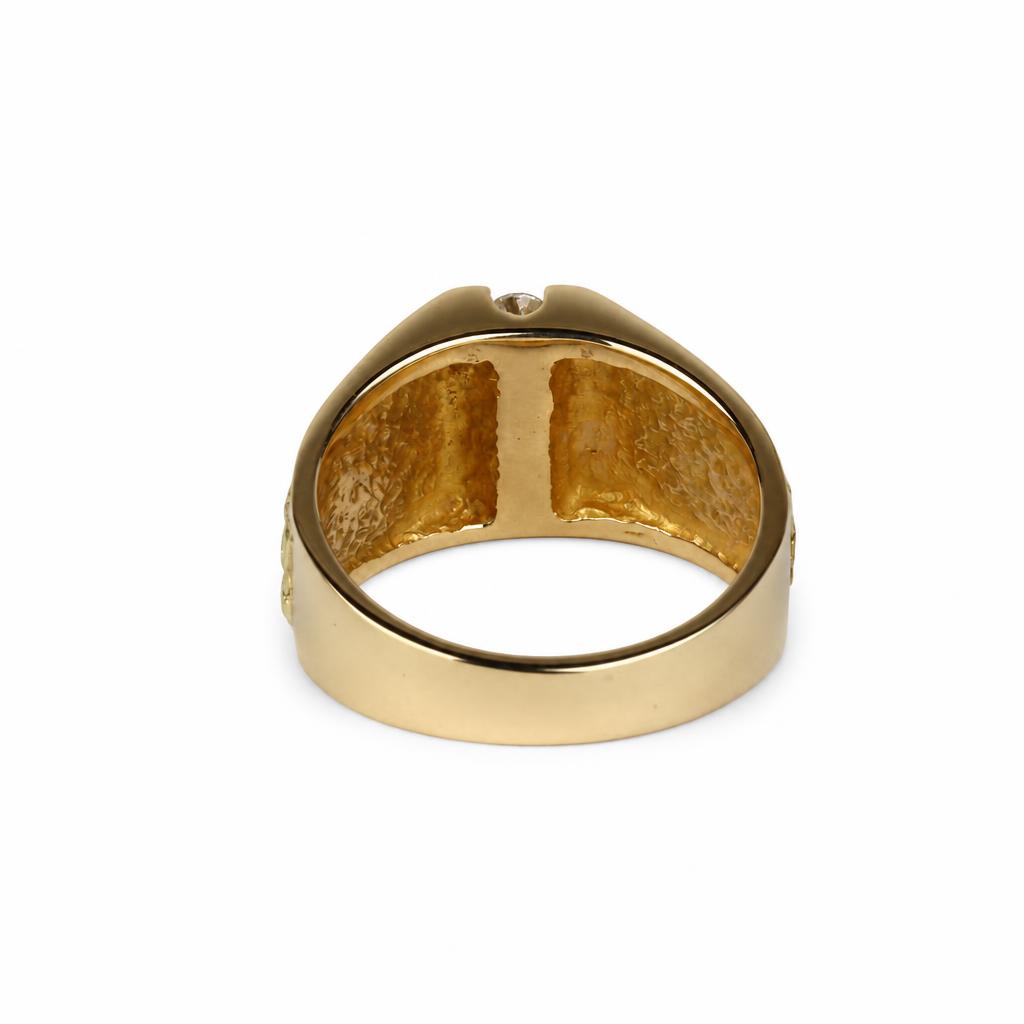 Gallery image of this Men’s 14k Yellow Gold, Natural Nugget Ring with 0.44ct TDW Diamond Size 9.75