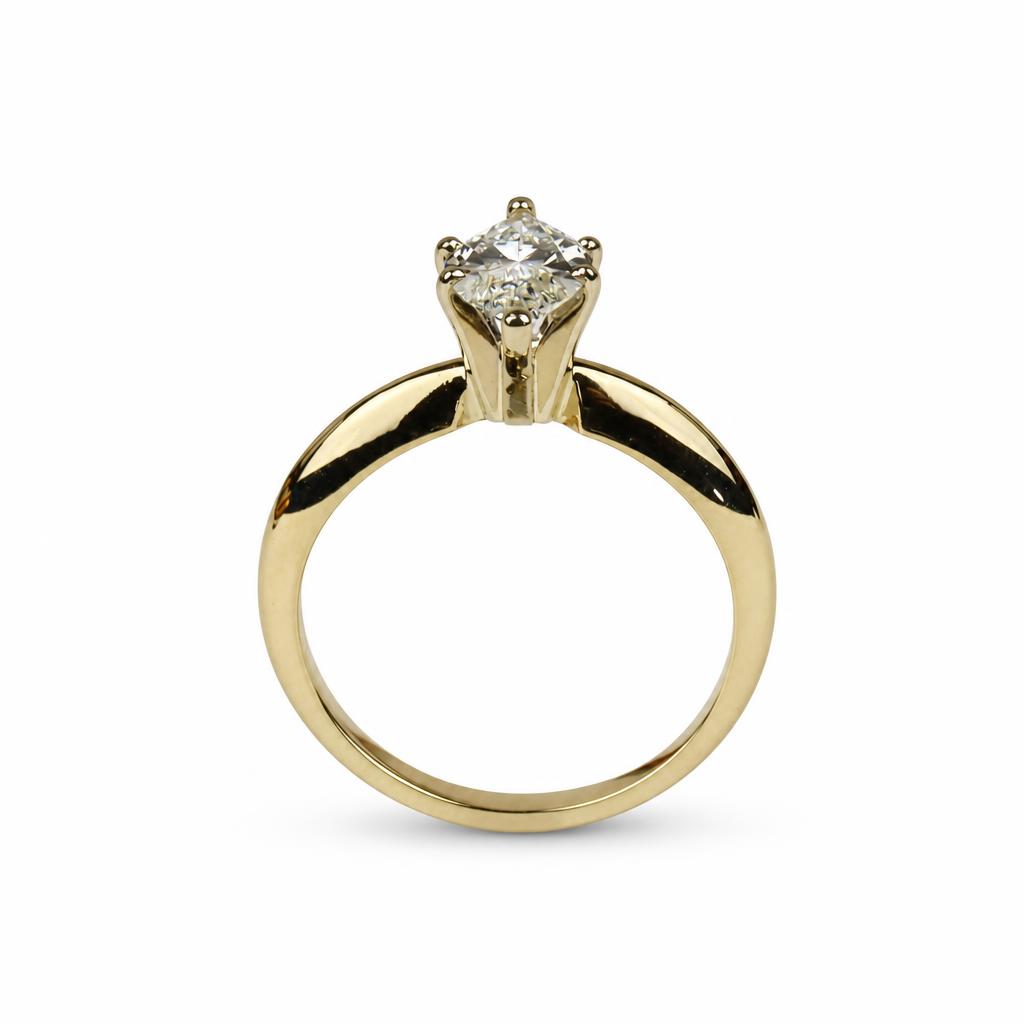 Gallery image of this Women’s 14k Yellow Gold Bridal Ring EGL Certified with 1.11ct Marquise Diamond G/VS2 Size 5