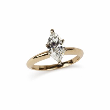 Featured image of this Women’s 14k Yellow Gold Bridal Ring EGL Certified with 1.11ct Marquise Diamond G/VS2 Size 5