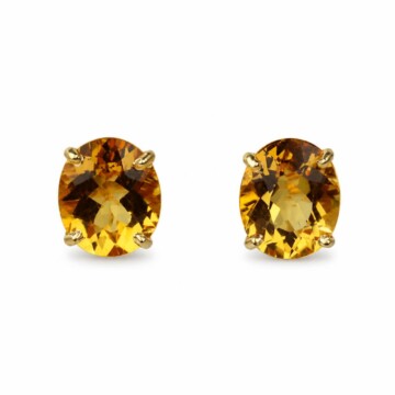 Featured image of this Women’s 14k Yellow Gold Stud Earrings with Citrine