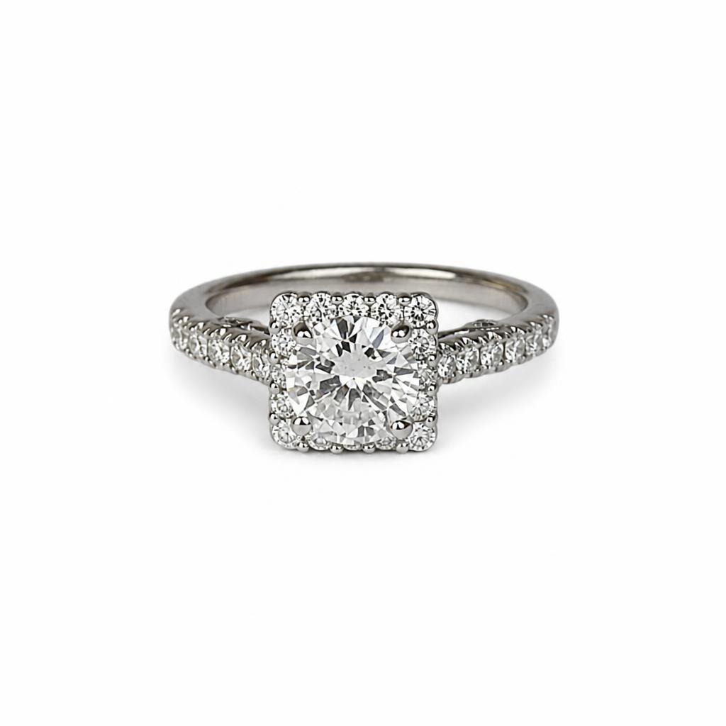 Gallery image of this Fischer Women’s 14k White Gold Bridal Ring GIA Certified with 1.15ct Round Brilliant Cut Diamond E/SI2 Size 6