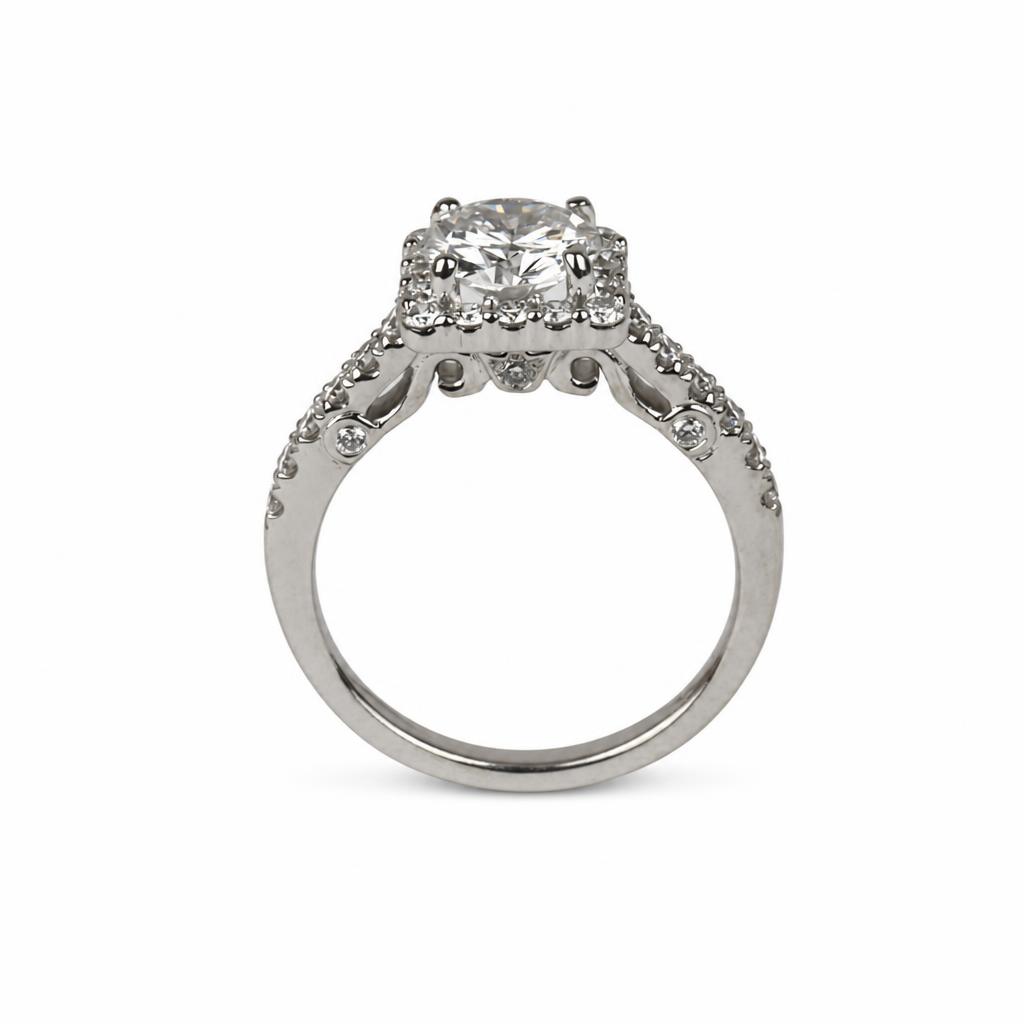 Gallery image of this Fischer Women’s 14k White Gold Bridal Ring GIA Certified with 1.15ct Round Brilliant Cut Diamond E/SI2 Size 6