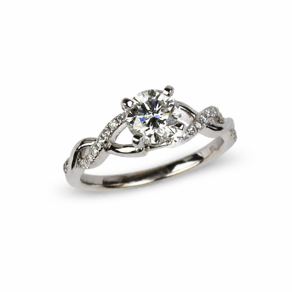 Featured image of this Women’s 14k White Gold Bridal Ring GIA Certified with 1.04ct Round Brilliant Cut Diamond G/SI2 Size 7