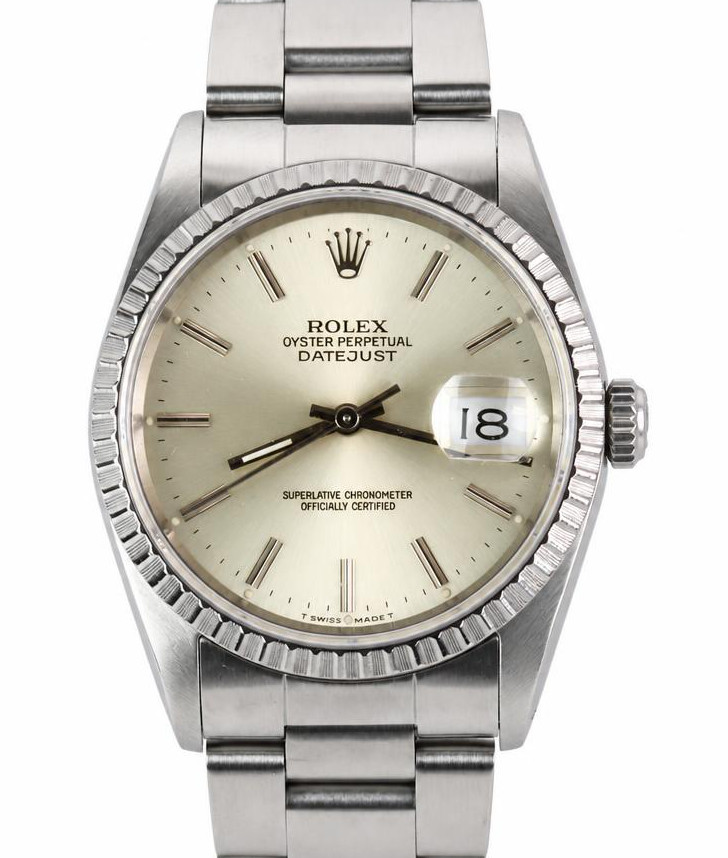 Featured image of this Men’s Stainless Steel DateJust Rolex Wristwatch – 36mm Case