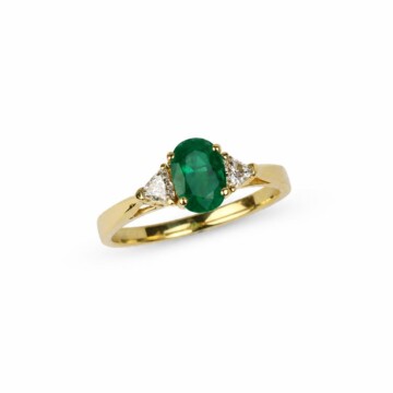 Featured image of this Women’s 18k Yellow Gold Ring with 0.30ct TDW Emerald and Diamond Size 6