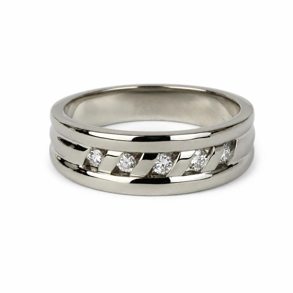 Gallery image of this Men’s 14k White Gold Ring with 0.30ct TDW Diamond Size 10.5