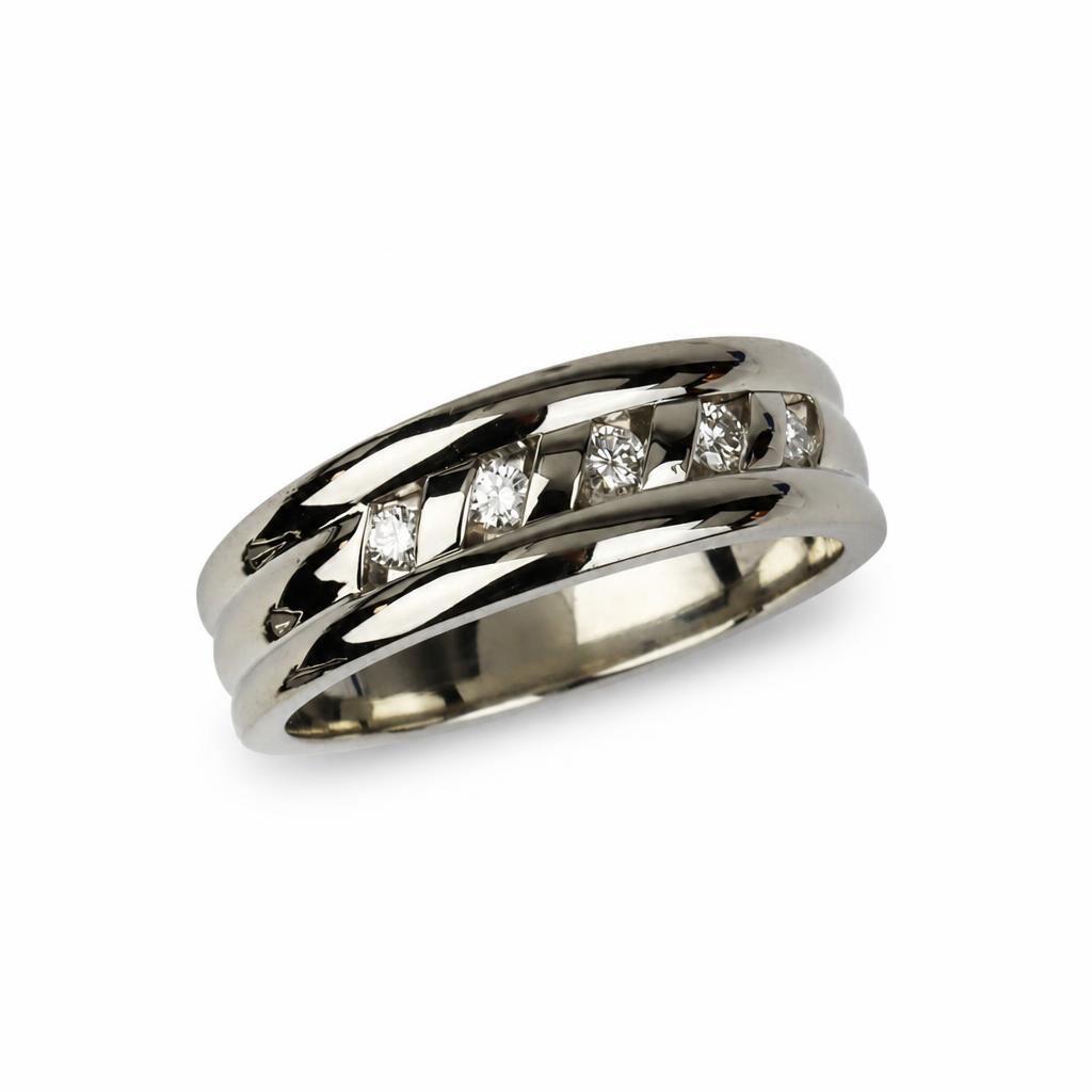 Featured image of this Men’s 14k White Gold Ring with 0.30ct TDW Diamond Size 10.5