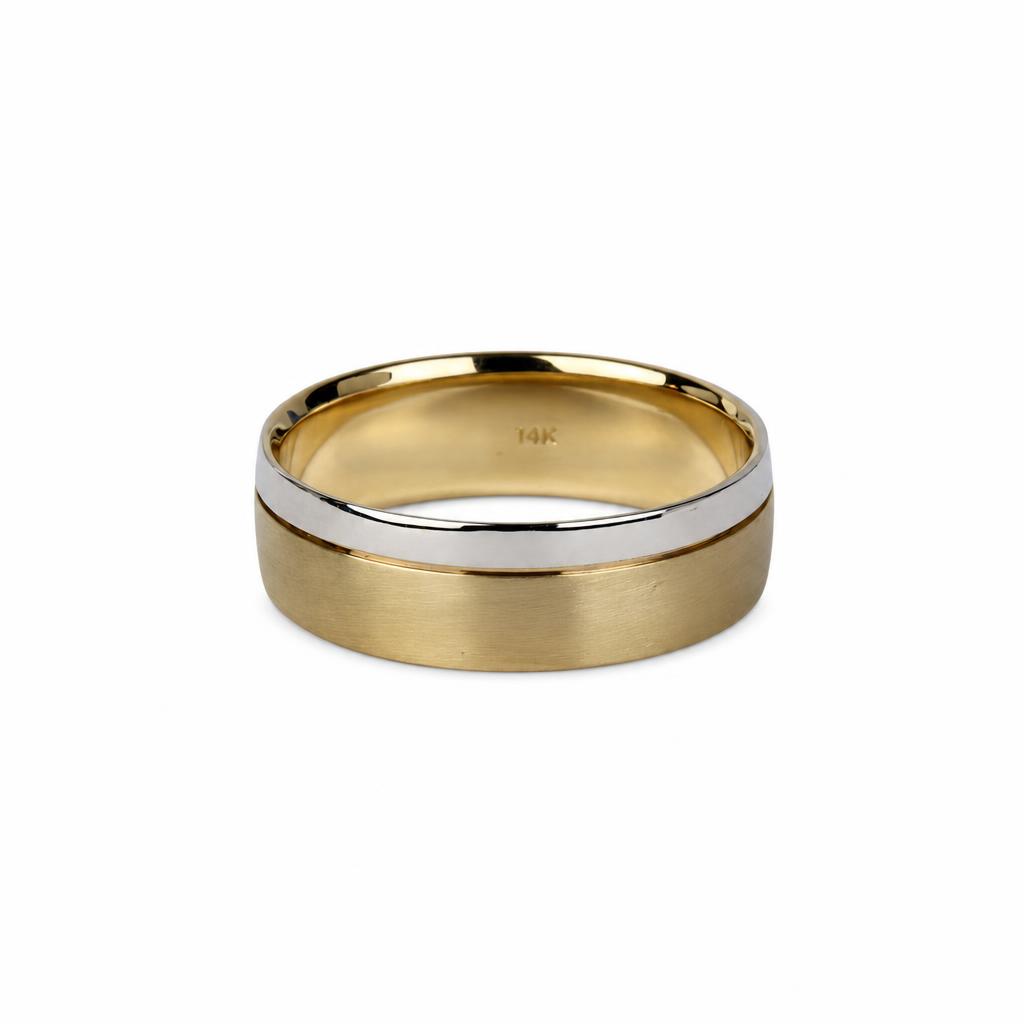 Gallery image of this Men’s 14k Yellow & White Gold Band Ring Size 11