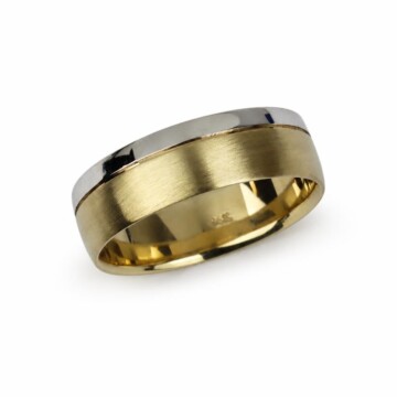 Featured image of this Men’s 14k Yellow & White Gold Band Ring Size 11