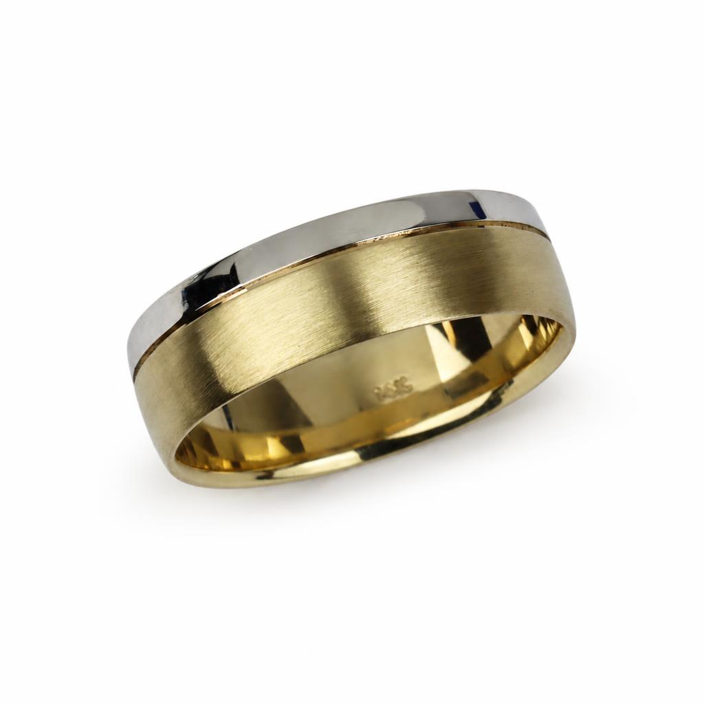Featured image of this Men’s 14k Yellow & White Gold Band Ring Size 11