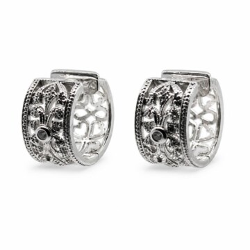 Featured image of this Women’s 14k White Gold 19mm Hinged Hoop Earrings with 0.25ct TDW Diamond