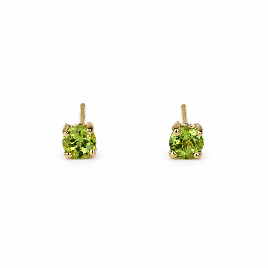 Featured image of this Women’s 14k Yellow Gold 3.5mm Stud Earrings with Peridot