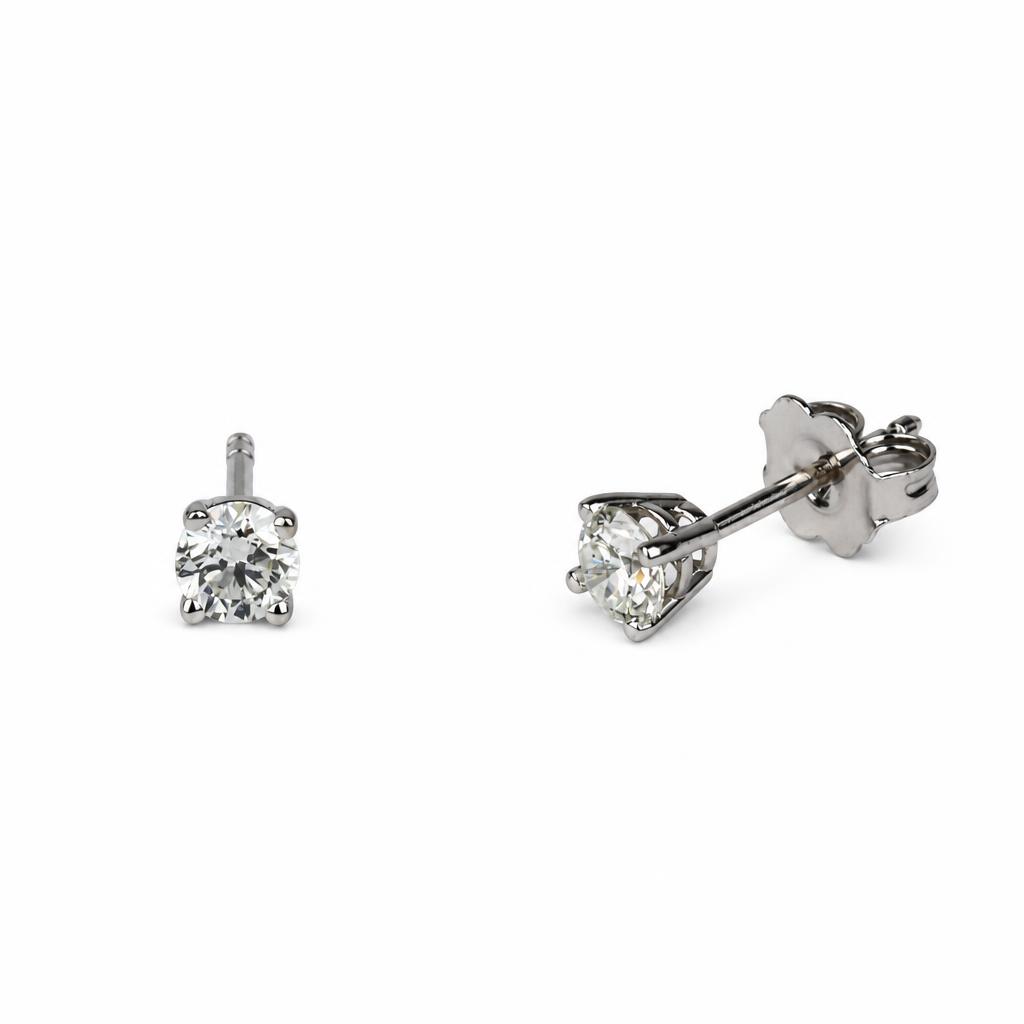 Gallery image of this Women’s 14k White Gold 4mm Stud Earrings with 0.50ct TDW Diamond