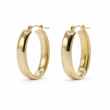 Featured image of this Women’s 14k Yellow Gold Oval Hoop Earrings