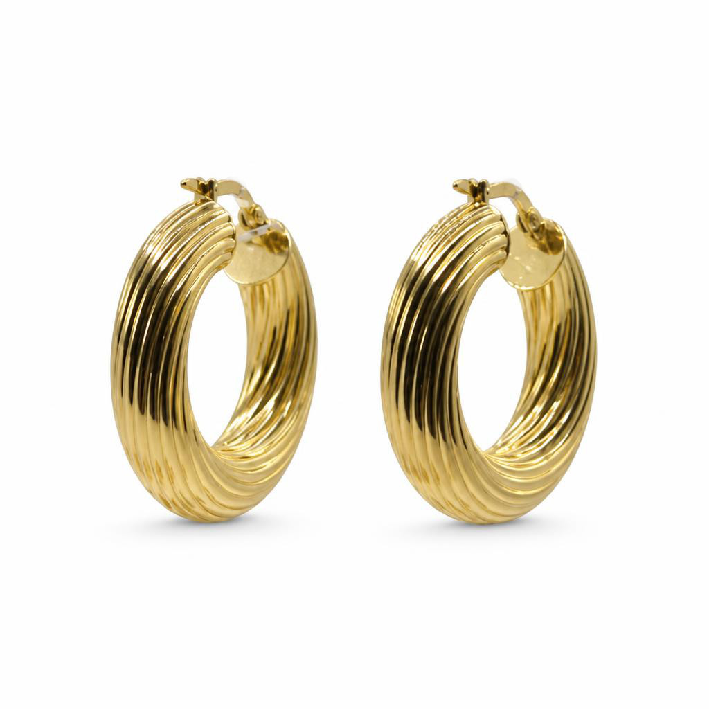 Gallery image of this Women’s 14k Yellow Gold 26mm Hoop Earrings