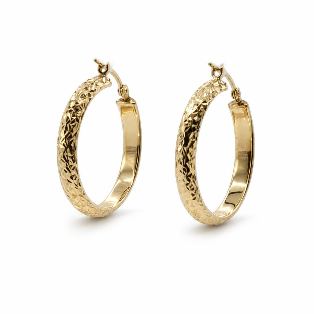 Gallery image of this Women’s 14k Yellow Gold 25mm Hoop Earrings