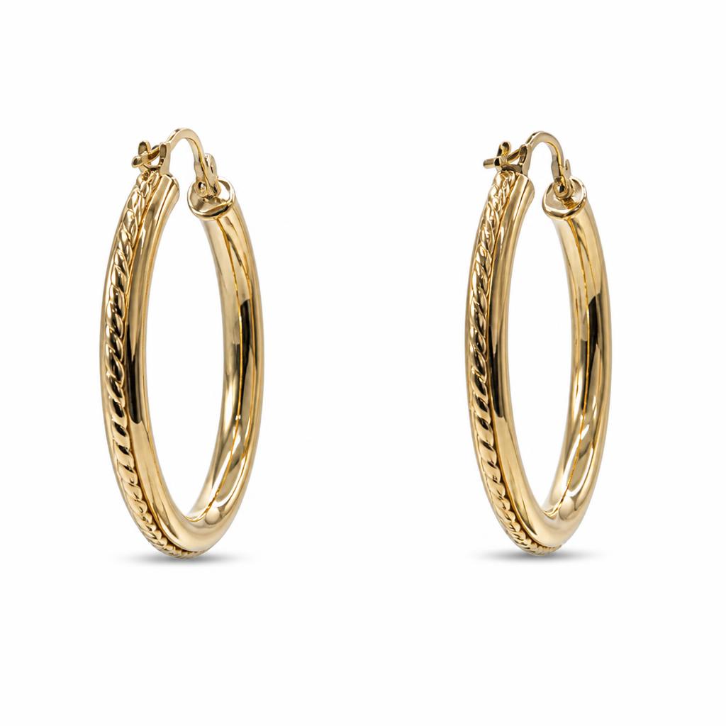 Gallery image of this Women’s 14k Yellow Gold 26mm Hoop Earrings