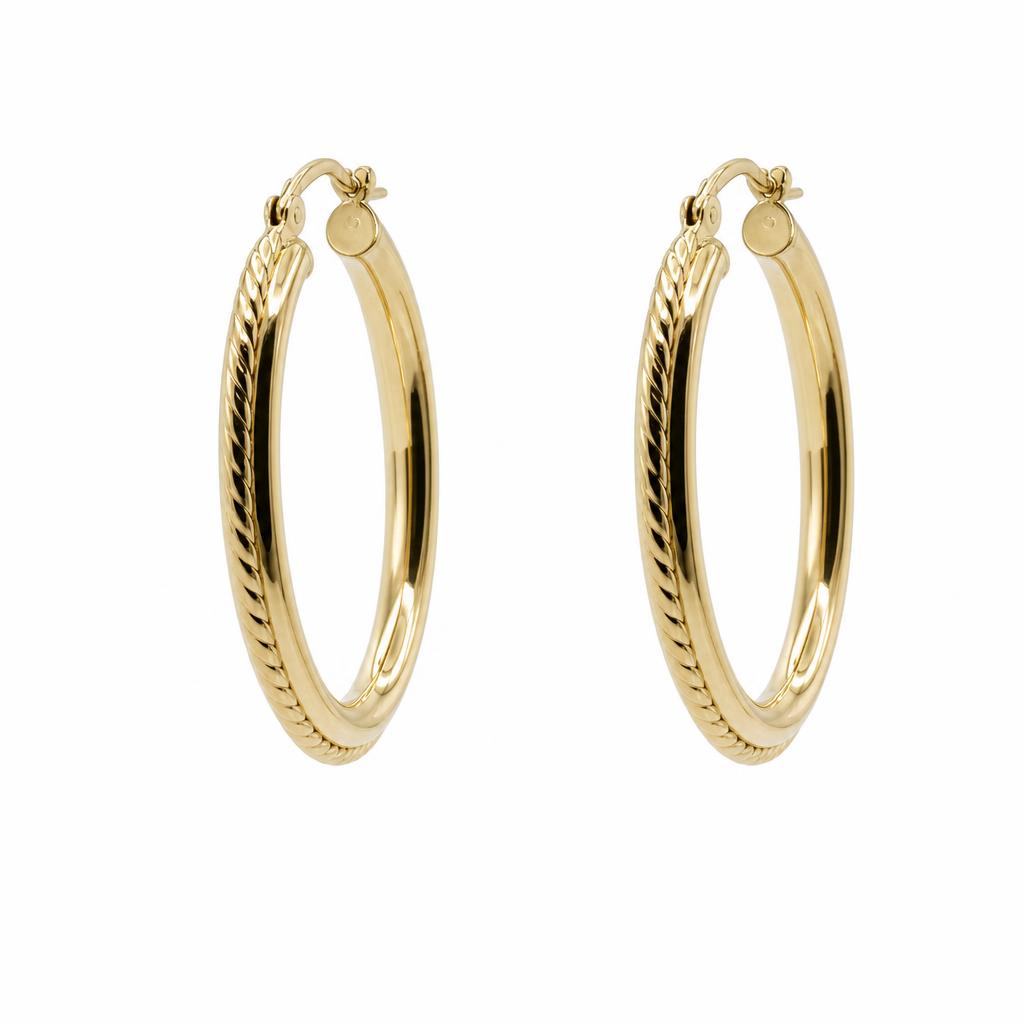 Featured image of this Women’s 14k Yellow Gold 26mm Hoop Earrings