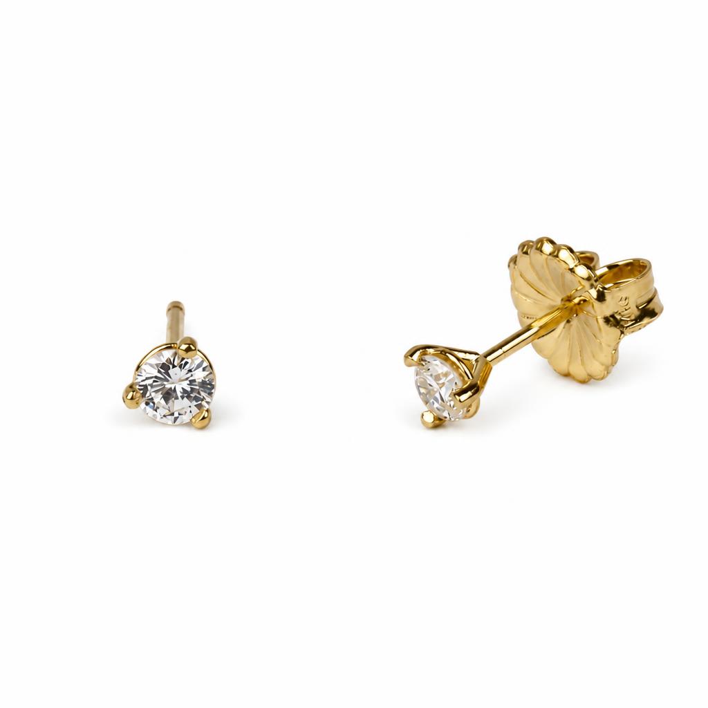 Gallery image of this Women’s 14k Yellow Gold 3mm Stud Earrings with 0.30ct TDW Diamond