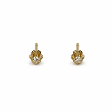 Featured image of this Women’s 14k Yellow Gold 2mm Stud Earrings with 0.04ct TDW Diamond
