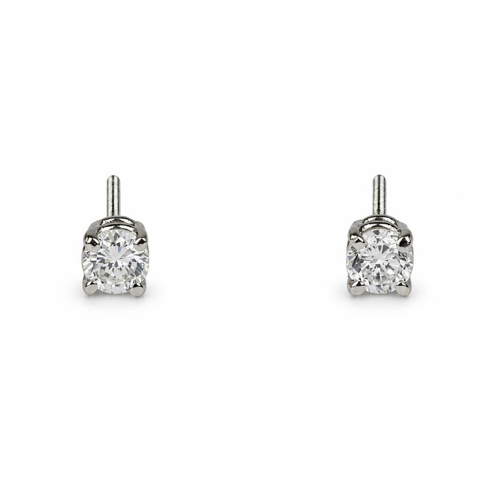 Featured image of this Women’s 14k White Gold 4mm Stud Earrings with 0.49ct TDW Diamond