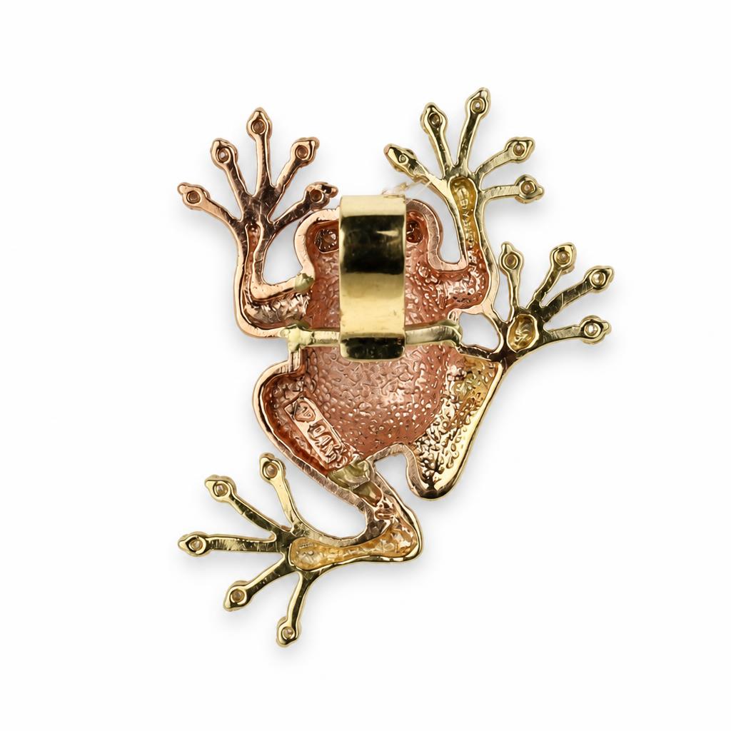 Gallery image of this Women’s 14k Yellow & Rose Gold Frog Pendant with 0.33ct TDW Diamond
