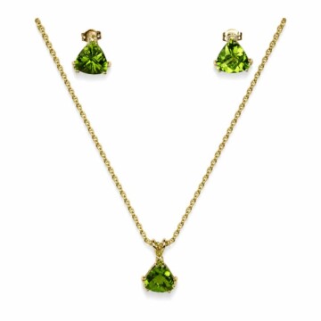 Featured image of this Women’s 14k Yellow Gold Necklace & Stud Earrings Set with Peridot