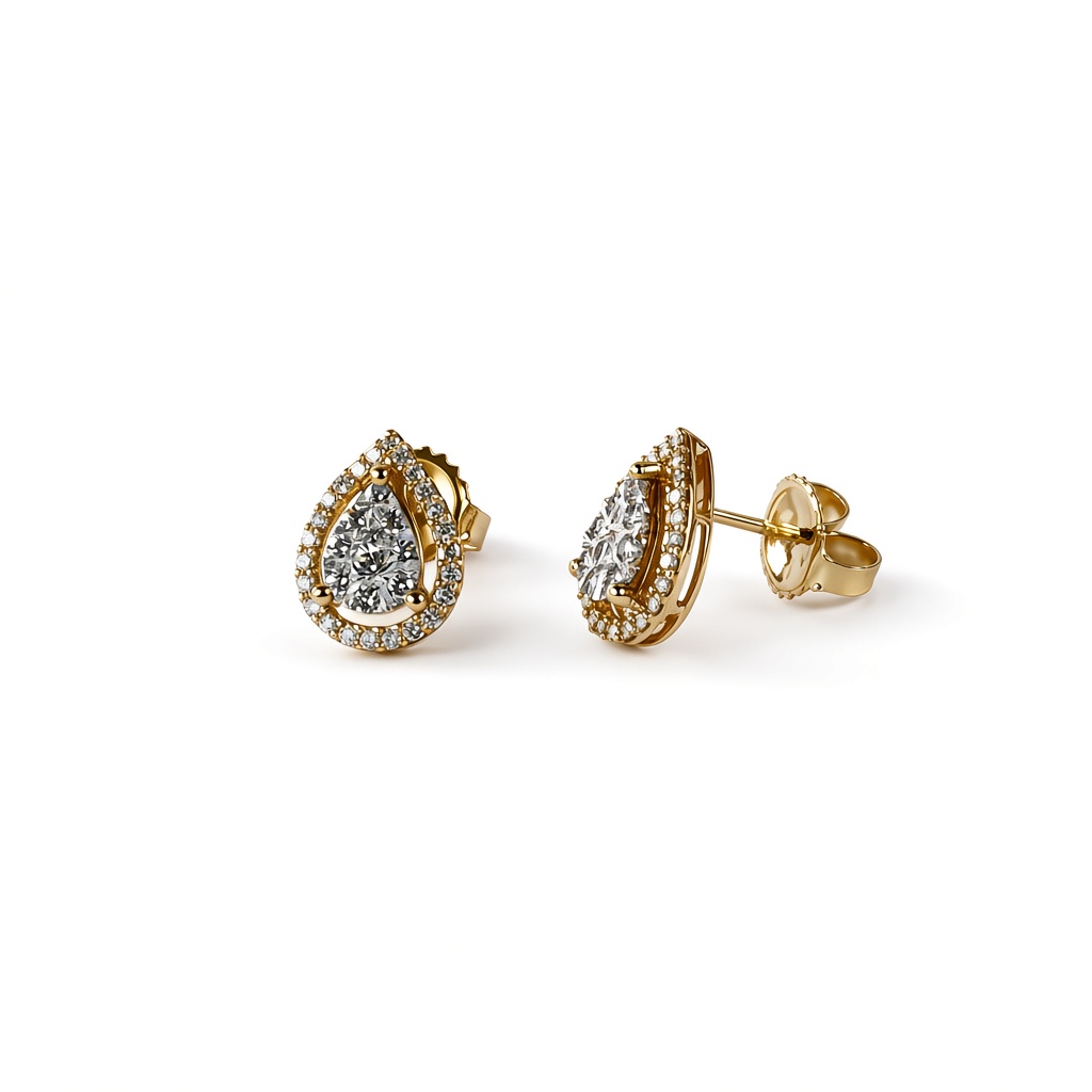 Gallery image of this Women’s 14k Yellow Gold Necklace & Stud Earrings Set with 1.09ct TDW Diamond