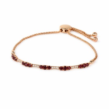 Featured image of this Women’s LeVian 14k Rose Gold Bracelet with 0.10ct TDW Garnet and Diamond