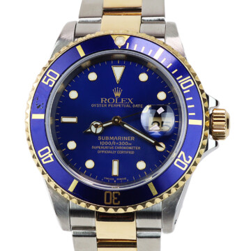 Featured image of this 18k Yellow Gold & Stainless Steel Submariner Rolex Wristwatch – 40mm Case