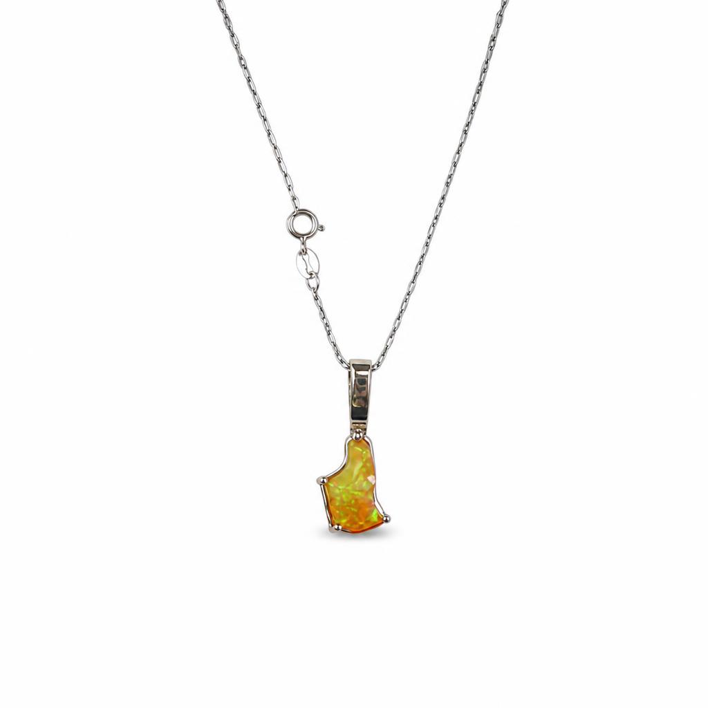 Gallery image of this Women’s 14k White Gold Pendant Necklace with Ethiopian Opal