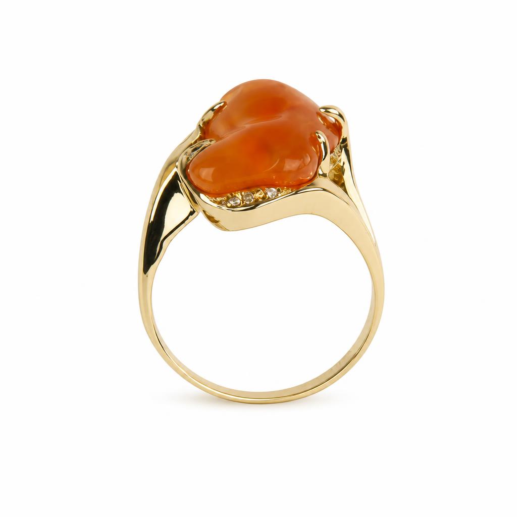 Gallery image of this Women’s 14k Yellow Gold Ring with 0.02ct TDW Eithiopian Opal and Diamond Size 5