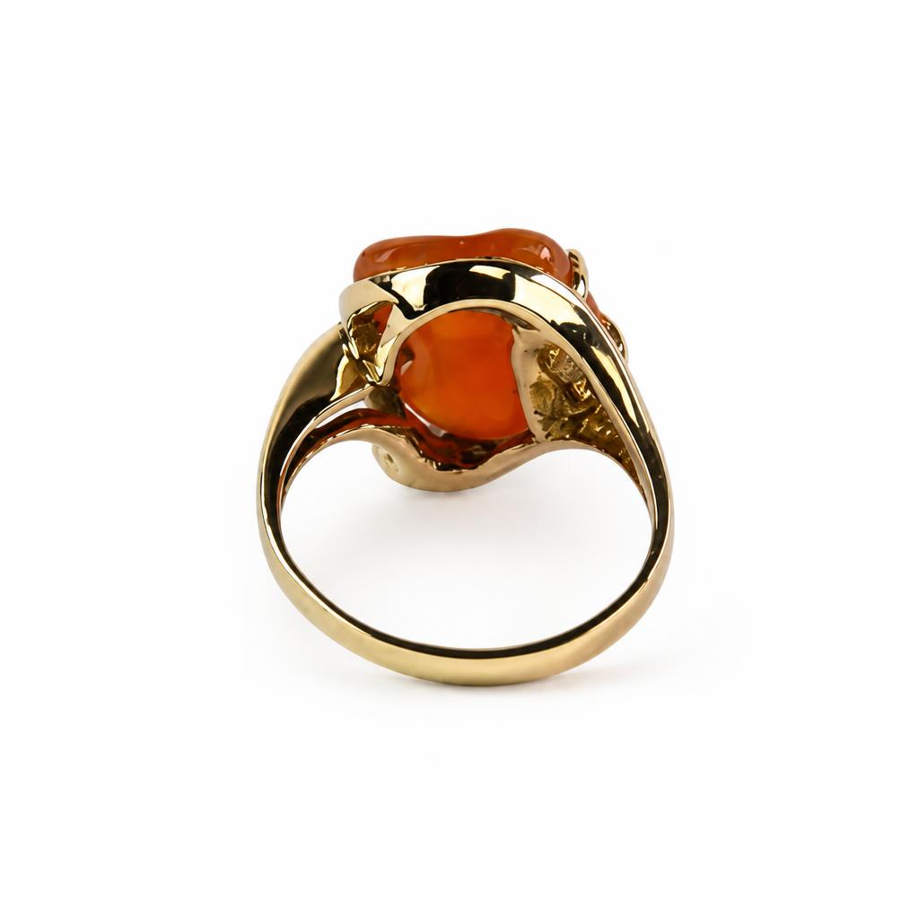Gallery image of this Women’s 14k Yellow Gold Ring with 0.02ct TDW Eithiopian Opal and Diamond Size 5