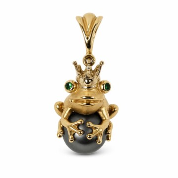 Featured image of this Women’s 14k Yellow Gold Frog Pendant with Pearl and Other