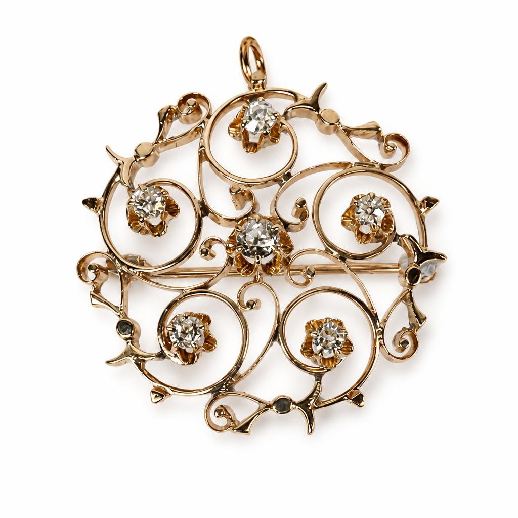 Featured image of this Women’s 14k Yellow Gold Brooch with 0.48ct TDW Diamond