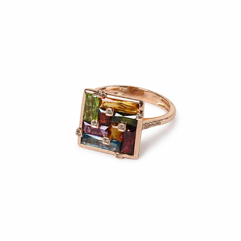 Gallery image of this Women’s 14k Rose Gold Ring with 0.15ct TDW Diamond, multiple stones Size 8.5