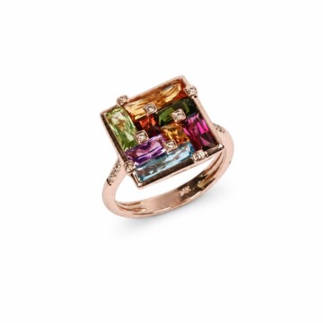 Featured image of this Women’s 14k Rose Gold Ring with 0.15ct TDW Diamond, multiple stones Size 8.5