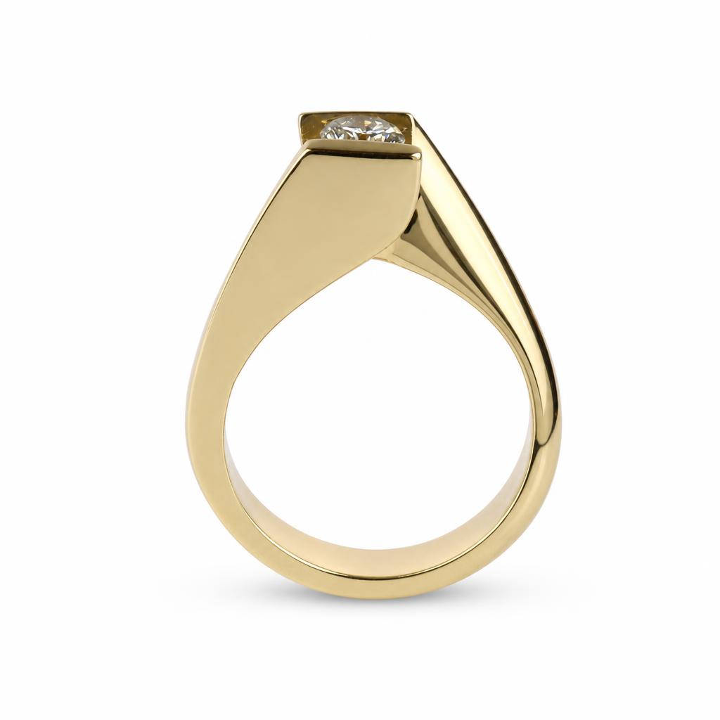 Gallery image of this Women’s Custom 14k Yellow Gold Diamond Ring Size 6.25
