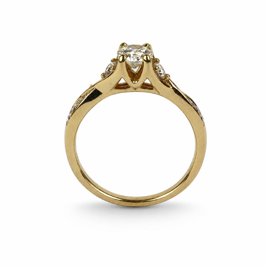 Gallery image of this Women’s 14k Yellow Gold Diamond Bridal Ring EGL Cert. Size 7