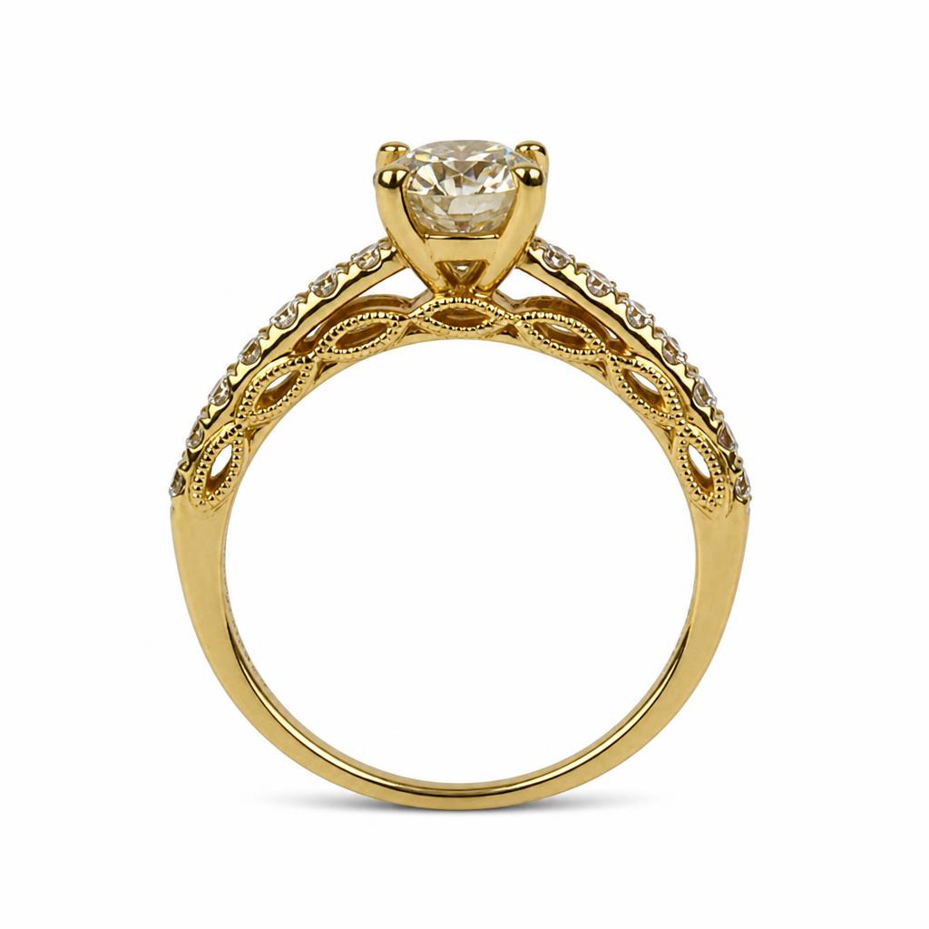Gallery image of this Women’s 14k Yellow Gold Diamond Bridal Ring EGL Cert. Size 6