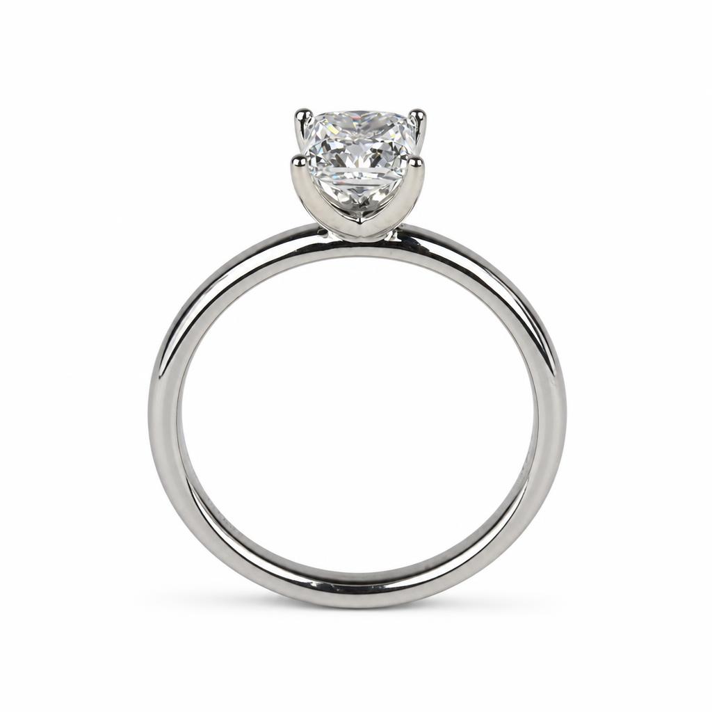 Gallery image of this Women’s 14k White Gold Princess Cut Diamond Bridal Ring GIA Cert Size 6.75
