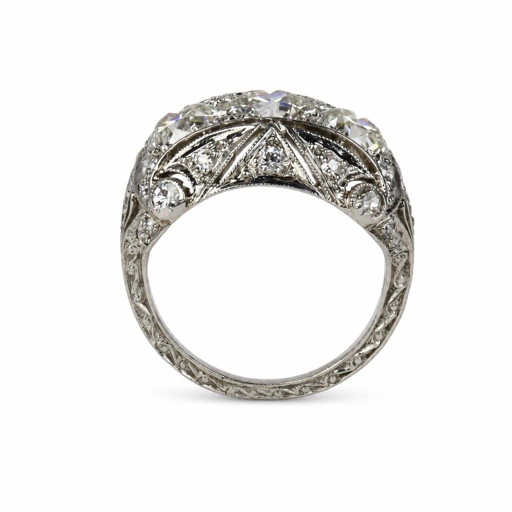 Gallery image of this Women’s Vintage Platinum Diamond Ring EGL Cert Size 5.75