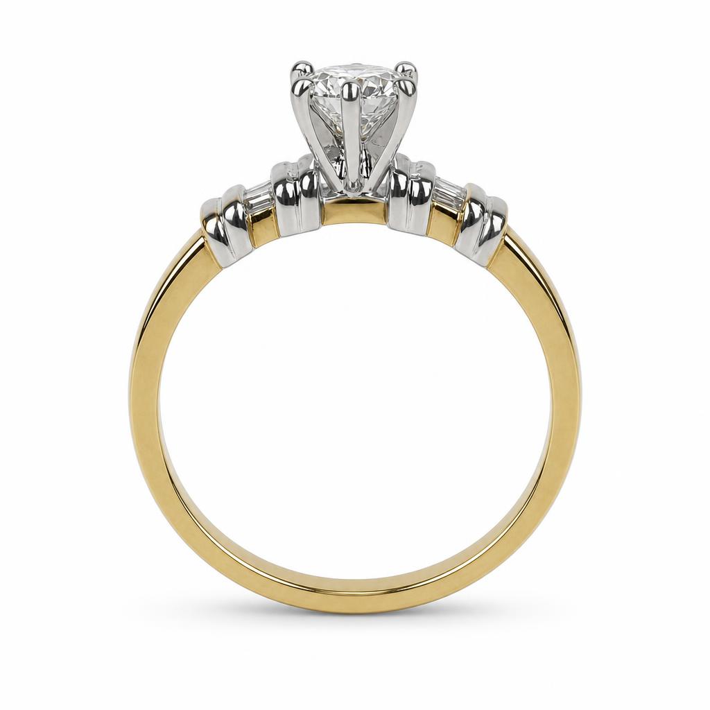 Gallery image of this Women’s 14k Yellow & White Gold Diamond Bridal Ring EGL Cert Size 6.75
