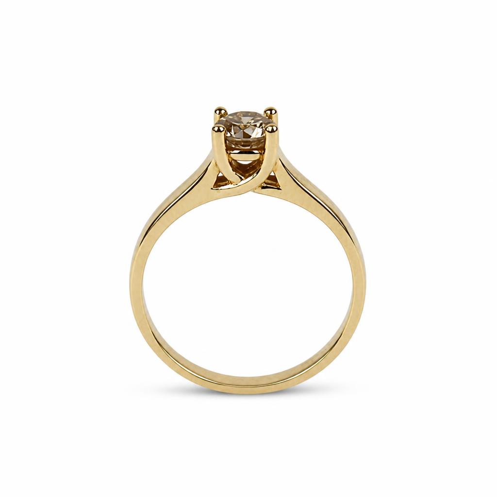 Gallery image of this Women’s 14k Yellow Gold Diamond Solitaire Ring EGL Cert Size 6.75
