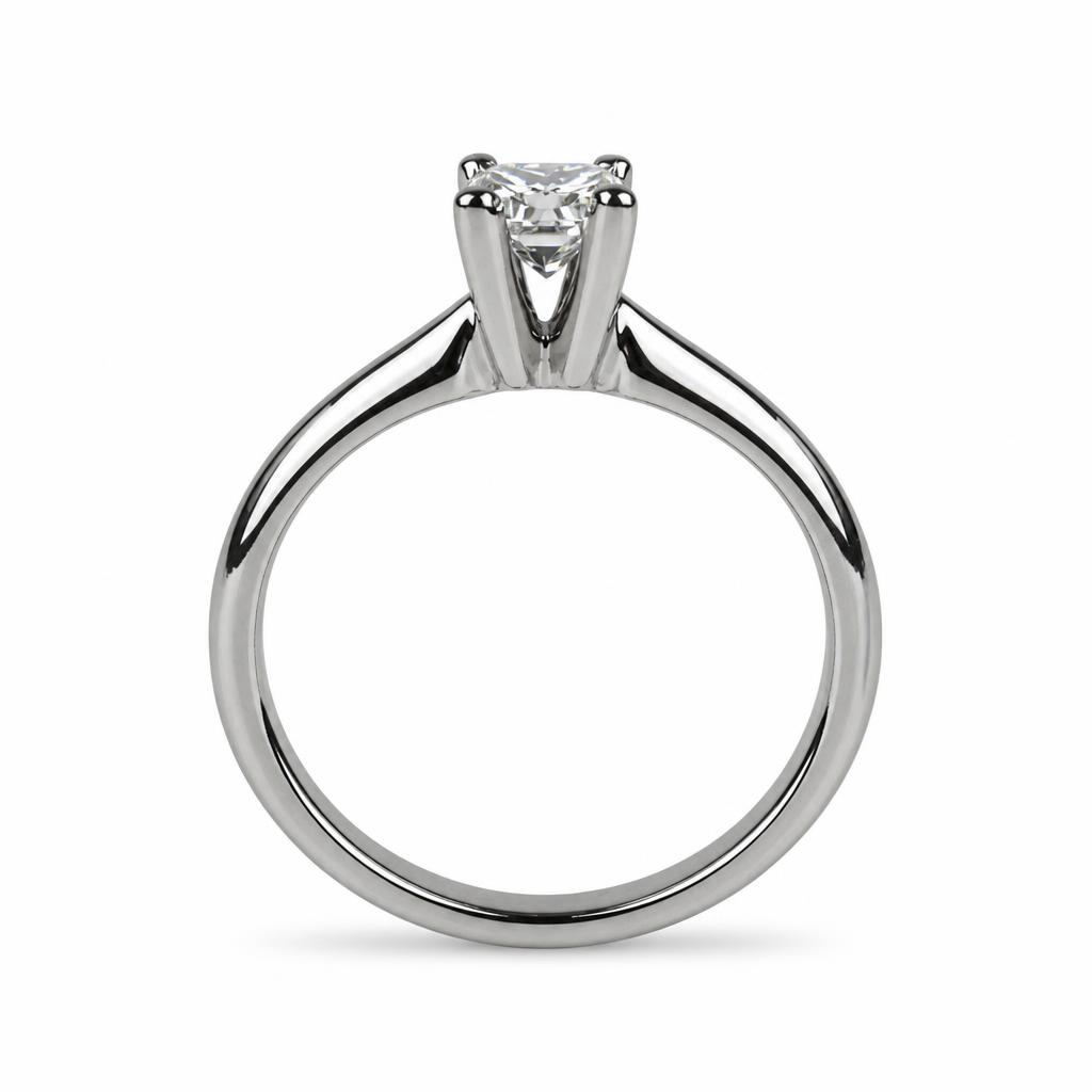 Gallery image of this Women’s 18k White Gold Diamond Bridal Ring GIA Cert Size 4.75
