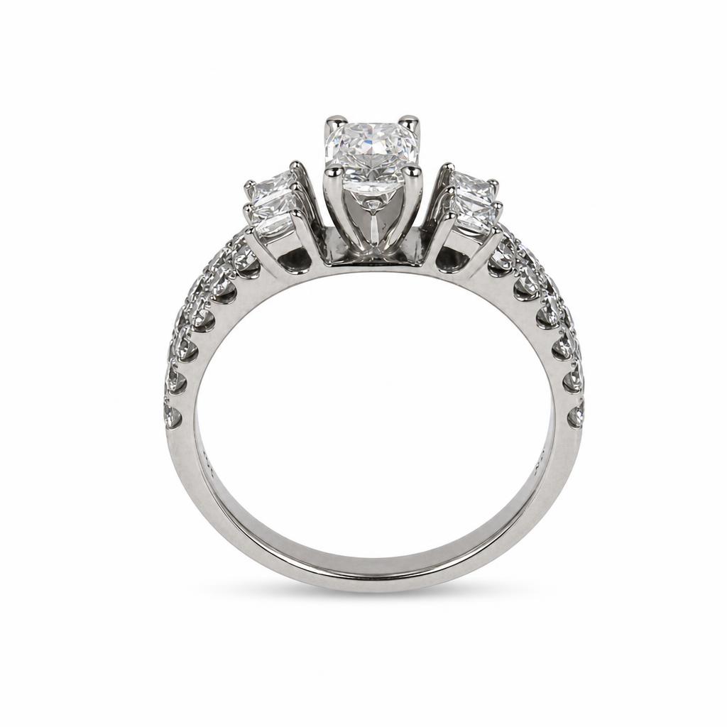 Gallery image of this Women’s 14k White Gold Diamond Bridal Ring GIA Cert Size 5.25