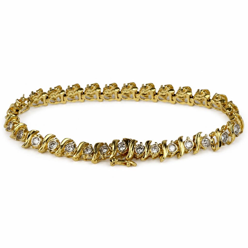 Gallery image of this Women’s 14k Yellow Gold Diamond Link Bracelet