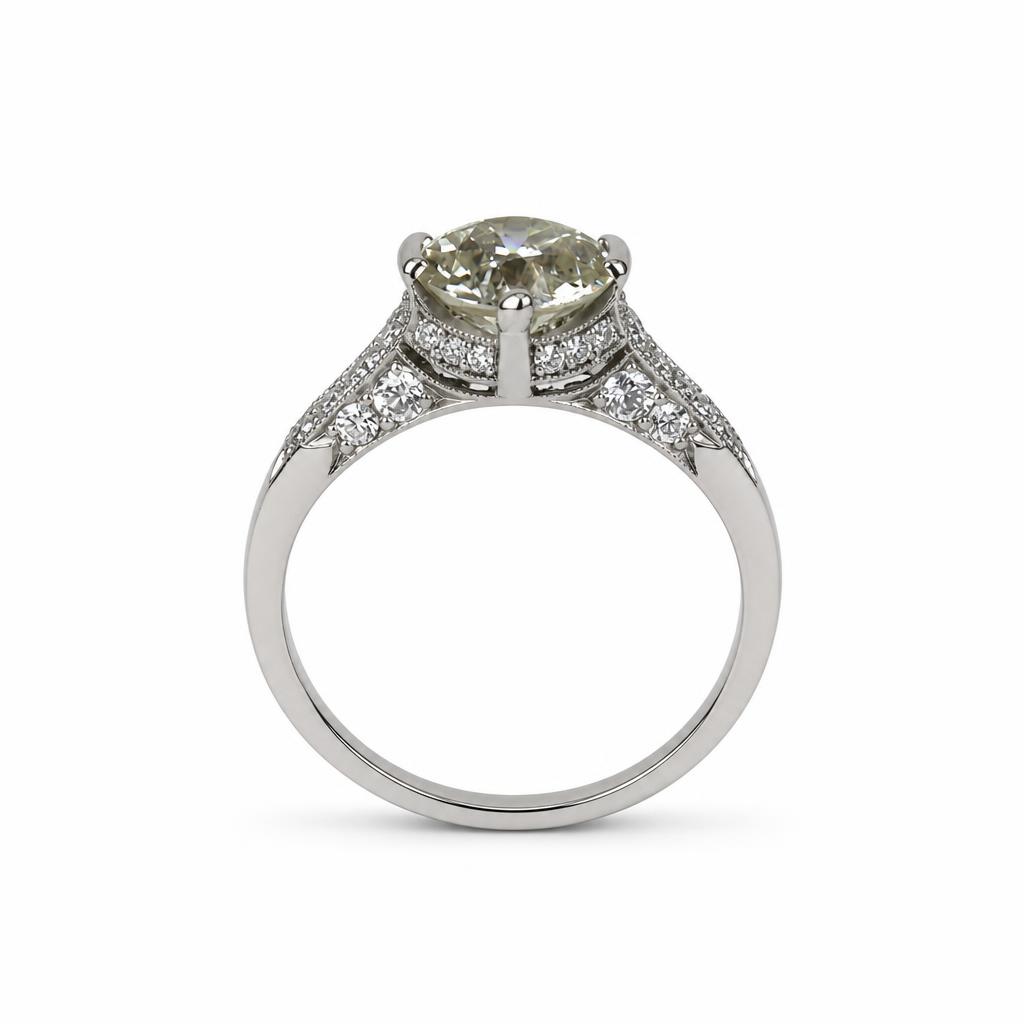 Gallery image of this Women’s Platinum Diamond Bridal Ring EGL Cert. Size 5.75